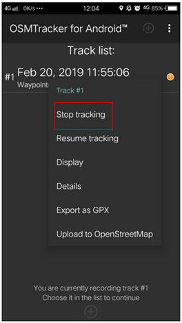 Option to set stop tracking