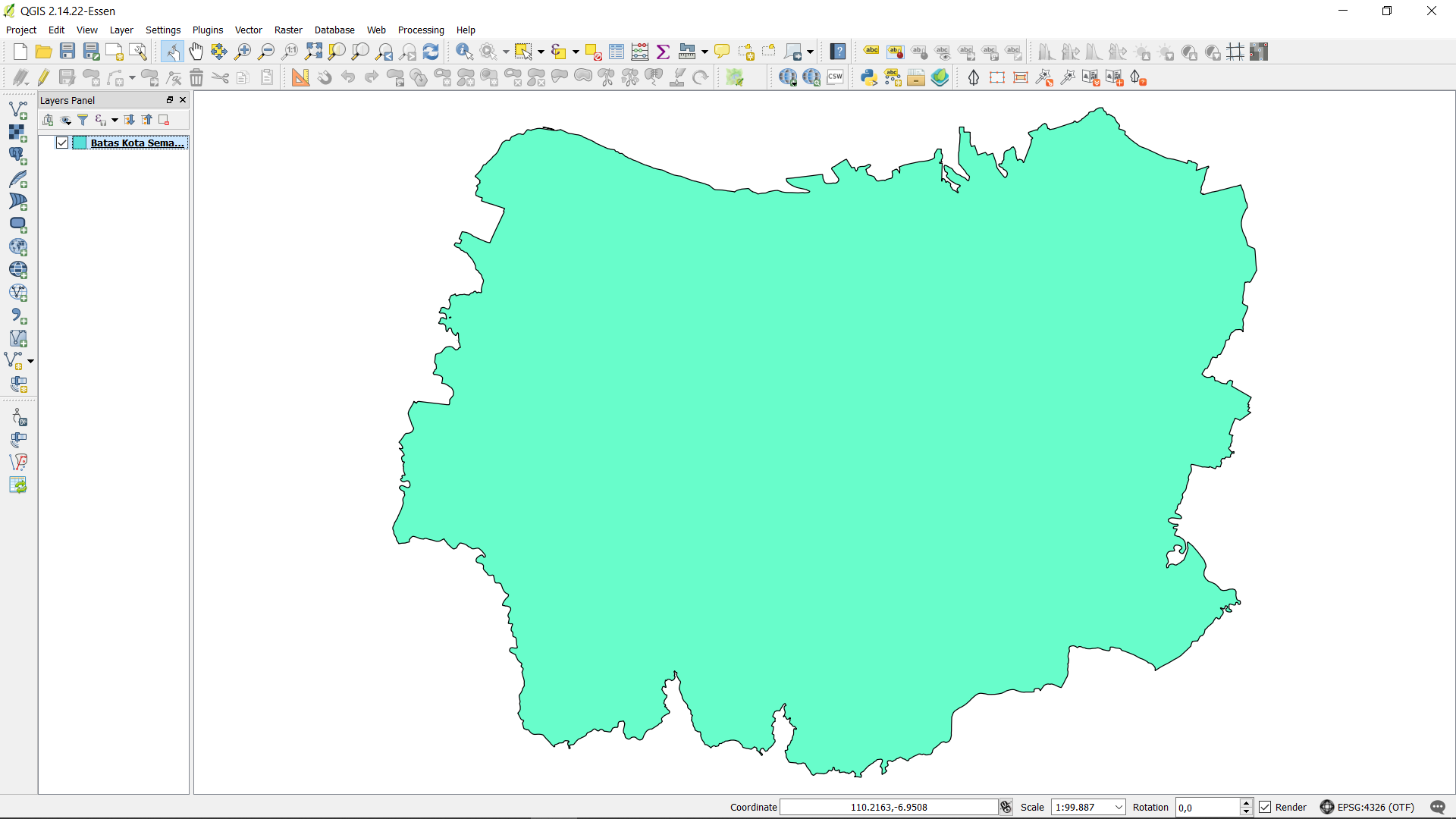 The display of shapefile data in QGIS