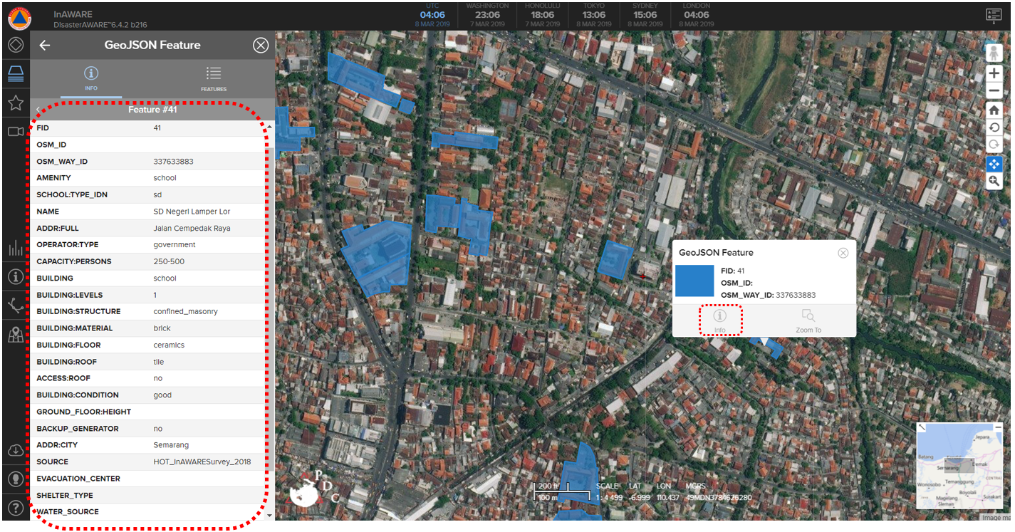 OpenStreetMap Feature Information in InAWARE