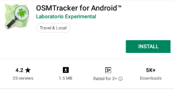 Aplikasi OSMTracker dapat Anda download di Google Playstore